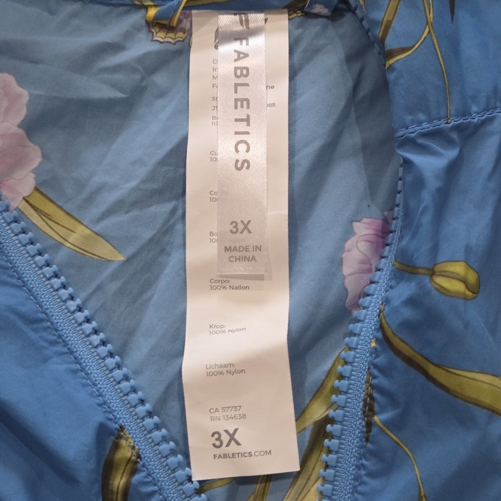 Fabletics Oversized Flyweight Windbreaker Jacket 3X Floral Athleisure Gorpcore - Picture 9 of 11